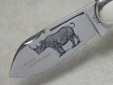 Bulldog Brand Germany Deep Jigged Bone Black Rhinoceros Elephant Toe Knife in Box c.1995 Bulldog Brand Germany Deep Jigged Bone Black Rhinoceros Elephant Toe Knife in Box c.1995