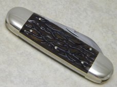 Bulldog Brand Germany Deep Jigged Bone Black Rhinoceros Elephant Toe Knife in Box c.1995 Bulldog Brand Germany Deep Jigged Bone Black Rhinoceros Elephant Toe Knife in Box c.1995