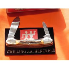 Vintage J A Henckels 2 Blade Canoe w/ Great Gnarly Stag Handles & Blade Etch - M/NM -NICE ONE! Vintage J A Henckels 2 Blade Canoe w/ Great Gnarly Stag Handles & Blade Etch - M/NM -NICE ONE!