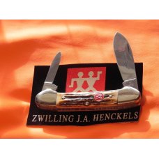 Vintage J A Henckels 2 Blade Canoe w/ Great Gnarly Stag Handles & Blade Etch - M/NM -NICE ONE! Vintage J A Henckels 2 Blade Canoe w/ Great Gnarly Stag Handles & Blade Etch - M/NM -NICE ONE!