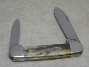 Case XX Bradford PA USA 1993 Appaloosa Bone A62131 SS Canoe Knife