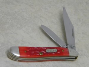 Case XX Bradford PA USA 1991 Dark Red Bone DR6220 SS Peanut Knife