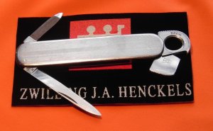 Vintage Zwillingswerk, J A Henckels Gentlemen's Pocket Knife with File and Cigar Cutter 