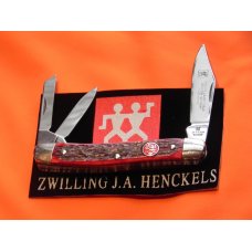 Vint J A Henckels Whitter, HK-7-B Pocket Knife w Nice Dark Red Pick-bone Handles & Frost Blade Etch Vint J A Henckels Whitter, HK-7-B Pocket Knife w Nice Dark Red Pick-bone Handles & Frost Blade Etch