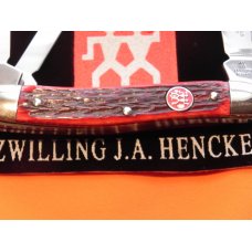 Vint J A Henckels Whitter, HK-7-B Pocket Knife w Nice Dark Red Pick-bone Handles & Frost Blade Etch Vint J A Henckels Whitter, HK-7-B Pocket Knife w Nice Dark Red Pick-bone Handles & Frost Blade Etch