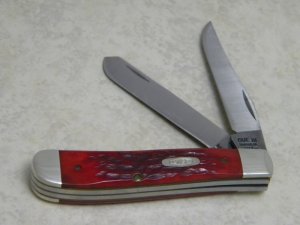 Case XX Bradford PA USA 1992 Dark Red Bone DR6207 SS Mini Trapper Knife