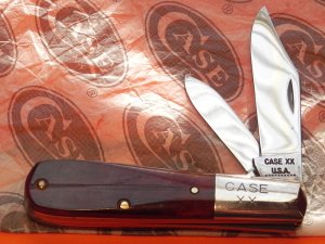 1970 Case xx USA Barlow w/ Genuine Sawcut Red Bone handles # 62009 1/2  -Great Snap and NO Wobble