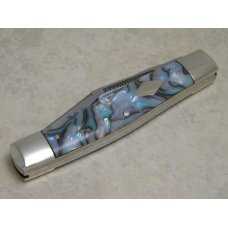 Bulldog Brand Solingen Germany Abalone Moose Knife with Peacock Etch 1 of 100 Bulldog Brand Solingen Germany Abalone Moose Knife with Peacock Etch 1 of 100