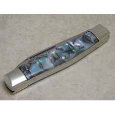 Bulldog Brand Solingen Germany Abalone Moose Knife with Peacock Etch 1 of 100 Bulldog Brand Solingen Germany Abalone Moose Knife with Peacock Etch 1 of 100