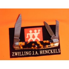 J A Henckels HK-7-T Whitter PocketKnife w Faux Tortoise Shell Handles &Frost Blade Etch -Hand Honed J A Henckels HK-7-T Whitter PocketKnife w Faux Tortoise Shell Handles &Frost Blade Etch -Hand Honed
