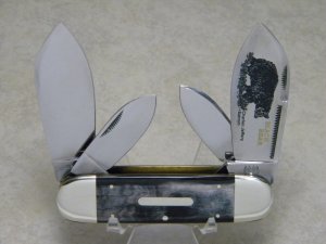 Bulldog Brand Germany Buffalo Horn Black Bear 4 Blade Congress Elephant Toe Knife in Box c.2003