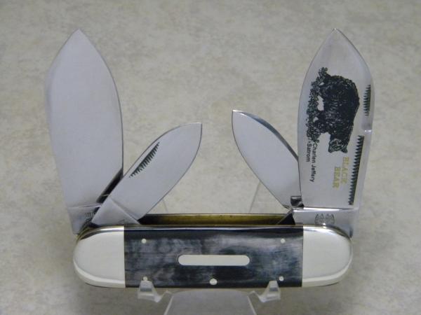 Bulldog Brand Germany Buffalo Horn Black Bear 4 Blade Congress Elephant Toe Knife in Box c.2003 Bulldog Brand Germany Buffalo Horn Black Bear 4 Blade Congress Elephant Toe Knife in Box c.2003