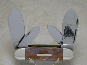 Bulldog Brand Germany Celluloid Kodiak Bear 4 Blade Congress Elephant Toe Knife in Box c.2003