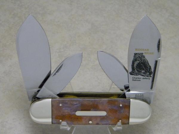 Bulldog Brand Germany Celluloid Kodiak Bear 4 Blade Congress Elephant Toe Knife in Box c.2003 Bulldog Brand Germany Celluloid Kodiak Bear 4 Blade Congress Elephant Toe Knife in Box c.2003