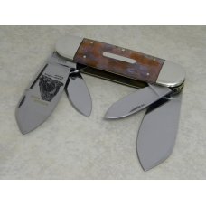Bulldog Brand Germany Celluloid Kodiak Bear 4 Blade Congress Elephant Toe Knife in Box c.2003 Bulldog Brand Germany Celluloid Kodiak Bear 4 Blade Congress Elephant Toe Knife in Box c.2003