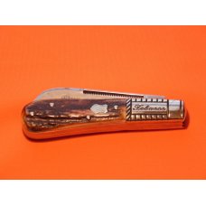 Vint Bulldog Brand HAND MADE, 2 Blade "Our Best" Tobacco Barlow w/ Fantastic Deer Stag Handles Vint Bulldog Brand HAND MADE, 2 Blade "Our Best" Tobacco Barlow w/ Fantastic Deer Stag Handles