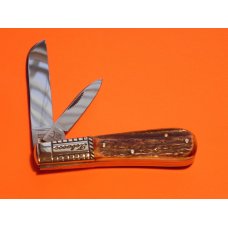 Vint Bulldog Brand HAND MADE, 2 Blade "Our Best" Tobacco Barlow w/ Fantastic Deer Stag Handles Vint Bulldog Brand HAND MADE, 2 Blade "Our Best" Tobacco Barlow w/ Fantastic Deer Stag Handles
