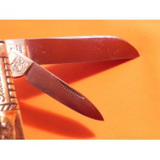 Vint Bulldog Brand HAND MADE, 2 Blade "Our Best" Tobacco Barlow w/ Fantastic Deer Stag Handles Vint Bulldog Brand HAND MADE, 2 Blade "Our Best" Tobacco Barlow w/ Fantastic Deer Stag Handles