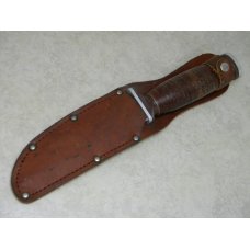 Schrade Walden NY USA H-15 Stacked Leather Hunting Fixed Blade Sheath Knife Schrade Walden NY USA H-15 Stacked Leather Hunting Fixed Blade Sheath Knife