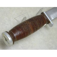 Schrade Walden NY USA H-15 Stacked Leather Hunting Fixed Blade Sheath Knife Schrade Walden NY USA H-15 Stacked Leather Hunting Fixed Blade Sheath Knife
