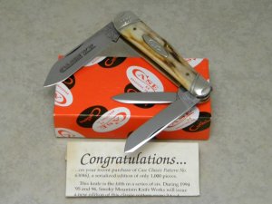 Case Classic 1996 Genuine Stag 53046 Oval Shield Humpback Whittler Knife in Box