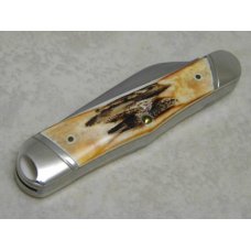 Case Classic 1996 Genuine Stag 53046 Oval Shield Humpback Whittler Knife in Box Case Classic 1996 Genuine Stag 53046 Oval Shield Humpback Whittler Knife in Box