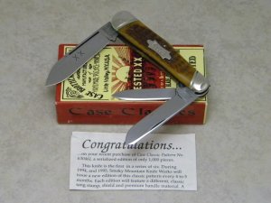 Case Classic 1994 Amber Bone 63046 Humpback Whittler Knife in Box