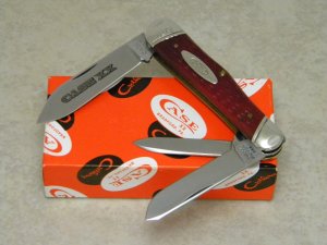 Case Classic 1995 Dark Red Bone 63046 Oval Shield Humpback Whittler Knife in Box
