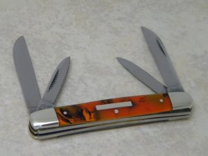 Bulldog Brand Hammer Forged Solingen Germany Pit Bulls 4 Blade Congress Knife c.2004