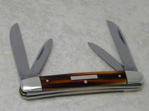 Bulldog Brand Hammer Forged Solingen Germany Pit Bulls 4 Blade Congress Knife c.2004