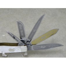 Bulldog Brand Solingen Germany Genuine Pearl 20 Year Anniversary 5 Blade Trapper Knife in Box c.1998 Bulldog Brand Solingen Germany Genuine Pearl 20 Year Anniversary 5 Blade Trapper Knife in Box c.1998