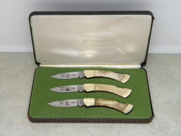 Parker Cut Co Japan Bone Lockback Knife Set Gunfighters Series I The Earps - Wyatt Virgil and Morgan Parker Cut Co Japan Bone Lockback Knife Set Gunfighters Series I The Earps - Wyatt Virgil and Morgan