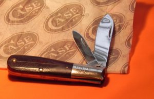 1940-65 Case xx Barlow w/ Genuine Sawcut Red Bone handles # 62009 -Great Snap and NO Wobble