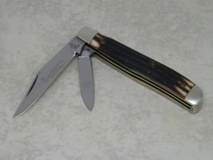 Queen # 14 Imitation Winterbottom Bone Peanut Knife  "Q" Dagger Tang Stamp - Etched - C. 1984-1990