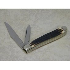 Queen # 14 Imitation Winterbottom Bone Peanut Knife "Q" Dagger Tang Stamp - Etched - C. 1984-1990 Queen # 14 Imitation Winterbottom Bone Peanut Knife "Q" Dagger Tang Stamp - Etched - C. 1984-1990