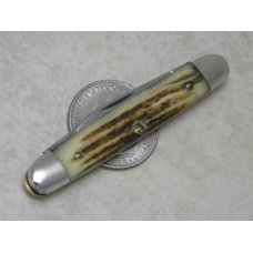 Queen Steel #5 Winterbottom Bone Miniature Pen Knife - No Tang Stamp - Etched - 1960's Queen Steel #5 Winterbottom Bone Miniature Pen Knife - No Tang Stamp - Etched - 1960's