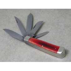 Bulldog Brand Solingen Germany Red Bone 20 Year Anniversary 5 Blade Trapper Knife in Box c.1998 Bulldog Brand Solingen Germany Red Bone 20 Year Anniversary 5 Blade Trapper Knife in Box c.1998