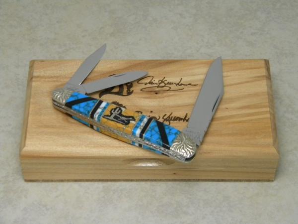 Queen Cut. Co. Titusville USA Brian Yellowhorse Custom Whittler Knife in Box #1 of 10 Queen Cut. Co. Titusville USA Brian Yellowhorse Custom Whittler Knife in Box #1 of 10