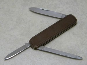 Vintage Henckels Triodur INOX Zwillingswerk Germany Brown Leather Gentleman's Lobster Knife