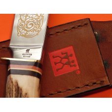 Vintage J A Henckels Presentation Hunting Knife (HK500) W Gold Scroll & Buck Blade Etch + Sheath&Box Vintage J A Henckels Presentation Hunting Knife (HK500) W Gold Scroll & Buck Blade Etch + Sheath&Box