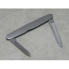 Schrade Walden NY USA Stainless "Cadillac Craftsman" Etched Razor Blade Stainless 2 Blade Pen Knife