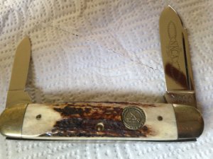 NKCA 1981 cigar knife; 0995/12,000; stag handle; engraved blade; excellent condition