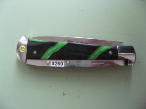 SCHATT & MORGAN #3 EXPRESS AUTO GREEN VEIN MICARTA DROP POINT 
