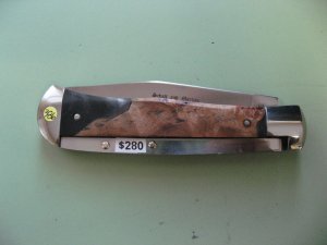 SCHATT & MORGAN #3 EXPRESS AUTO SILVER SHOCK WOOD CLIP POINT 