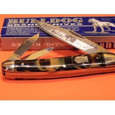 1993 Bulldog Brand Whittler Pocket Knife w Faux Tortoise Shell Handles & Frost Blade Etch 1993 Bulldog Brand Whittler Pocket Knife w Faux Tortoise Shell Handles & Frost Blade Etch