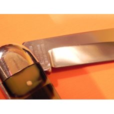 1993 Bulldog Brand Whittler Pocket Knife w Faux Tortoise Shell Handles & Frost Blade Etch 1993 Bulldog Brand Whittler Pocket Knife w Faux Tortoise Shell Handles & Frost Blade Etch