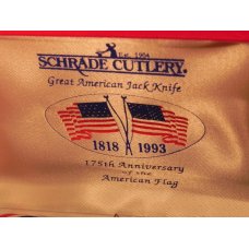 Schrade Scrimshaw 2 Blade Jack Knife w/ 1818 & 1993 USA Flag (OLE GLORY) 175th Anniversary Schrade Scrimshaw 2 Blade Jack Knife w/ 1818 & 1993 USA Flag (OLE GLORY) 175th Anniversary
