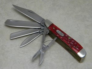 Case XX  USA 4-Dot Red Bone 6520 5-Blade Peanut Knife 1996