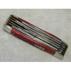 Case XX USA 4-Dot Red Bone 6520 5-Blade Peanut Knife 1996 Case XX USA 4-Dot Red Bone 6520 5-Blade Peanut Knife 1996