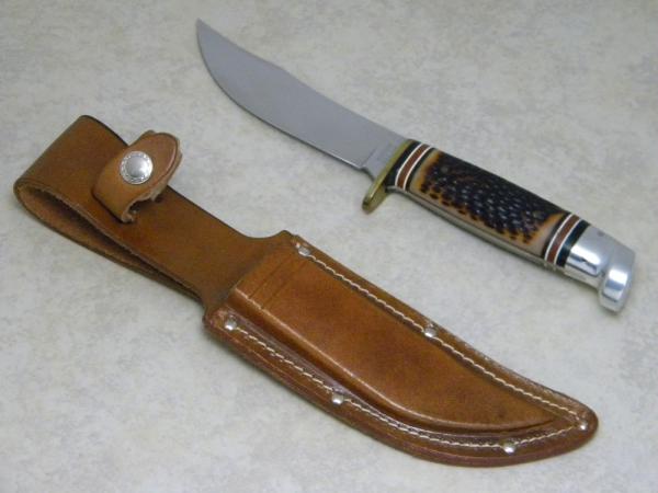 Western USA Jigged Delrin 666 B Fixed Blade Sheath Knife c.1978 Western USA Jigged Delrin 666 B Fixed Blade Sheath Knife c.1978
